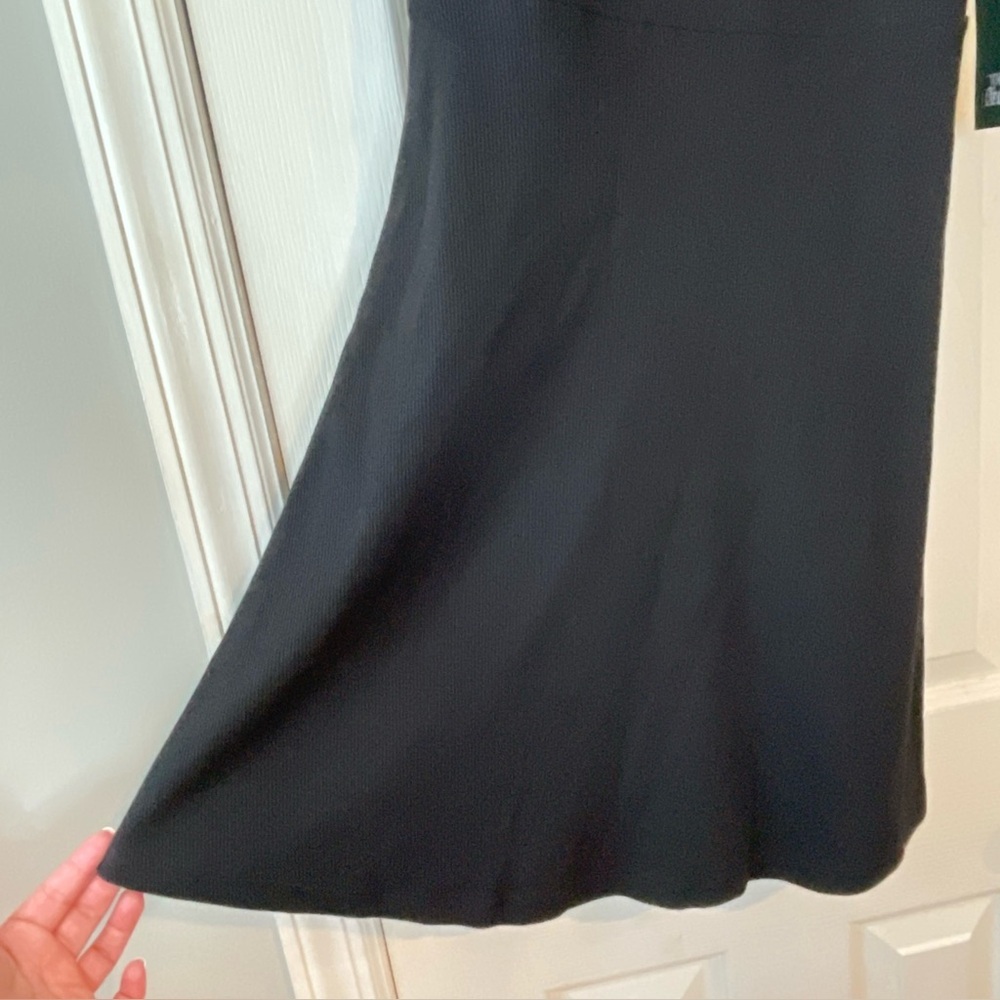 New Wild‎ Fable Black Dress S Ribbed Skater Knit Sweetheart Neck Goth Stretchy - Picture 5 of 16